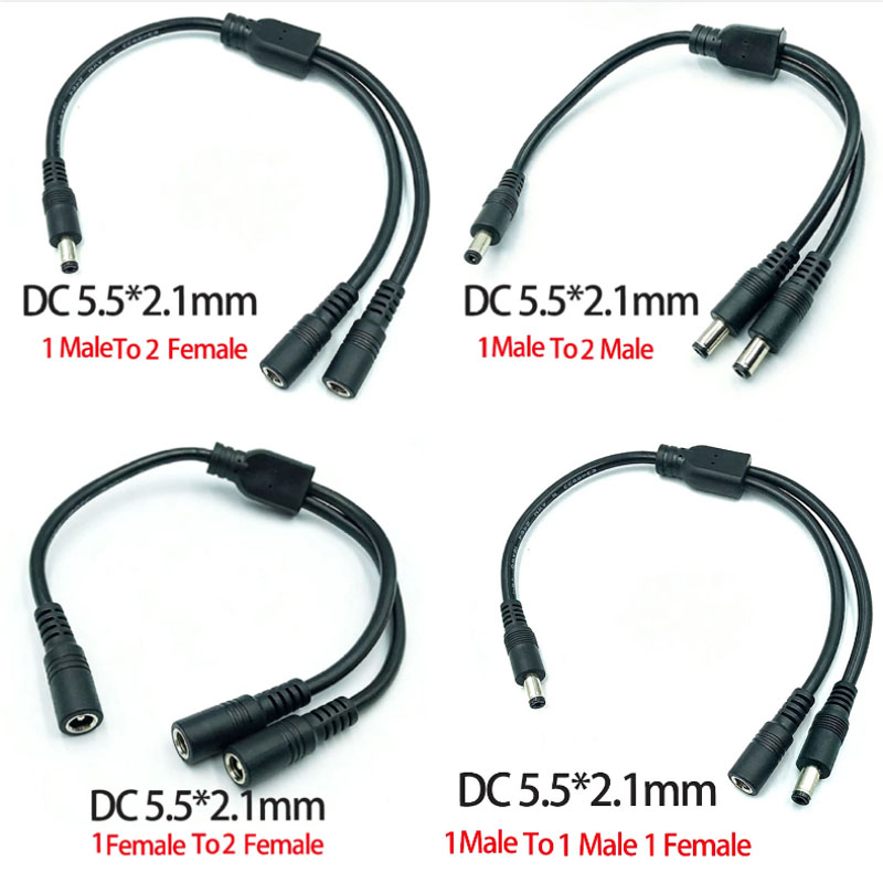 1PC DC 5.5mm*2.1mm 1 To 2 Conn - Led El Wire 评论和价格