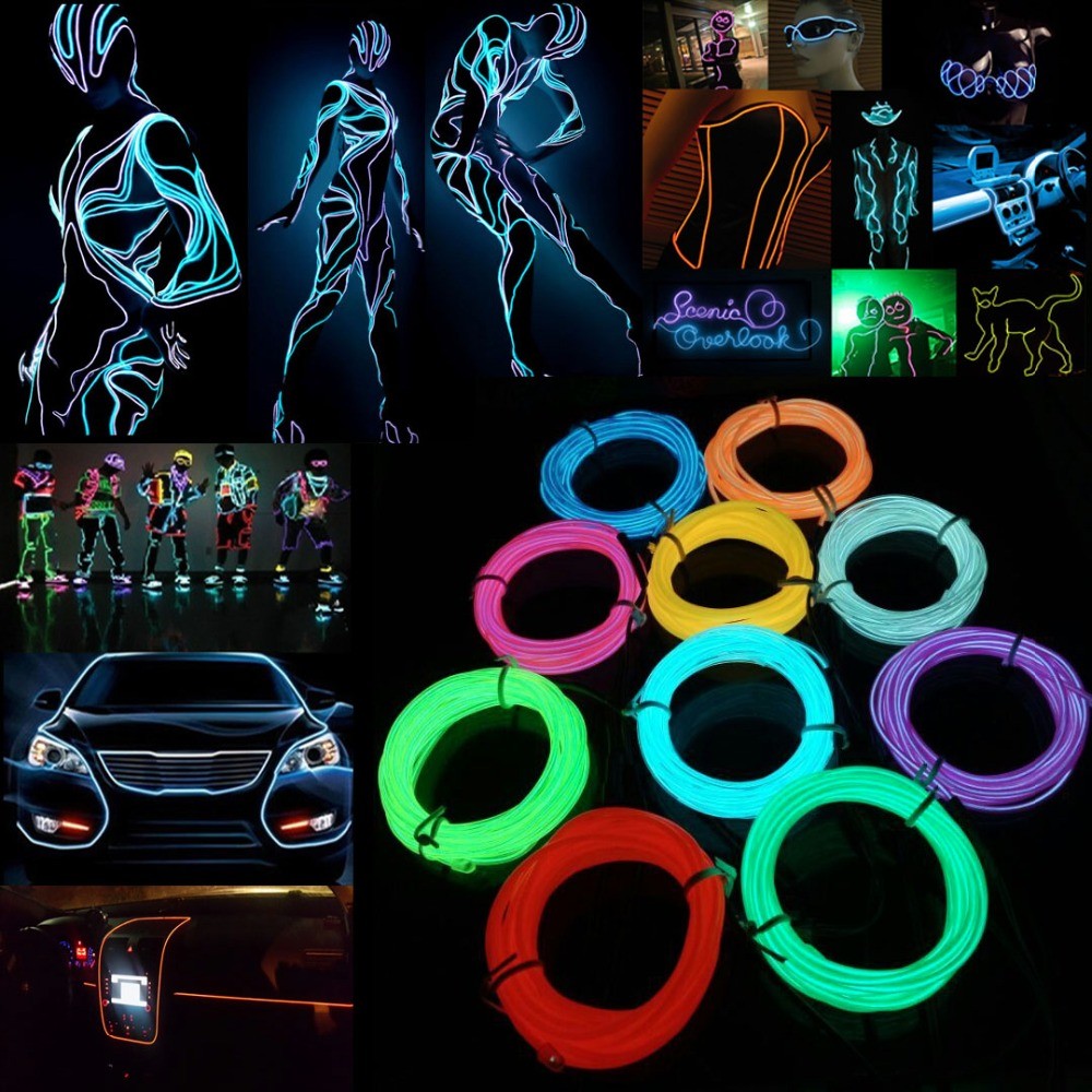 Glow EL Wire Cable LED Neon Ch - Led El Wire 评论和价格