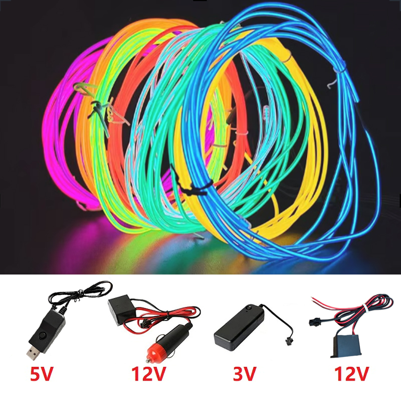 EL Wire 10/5/3/1m Illuminated  - Led El Wire 评论和价格