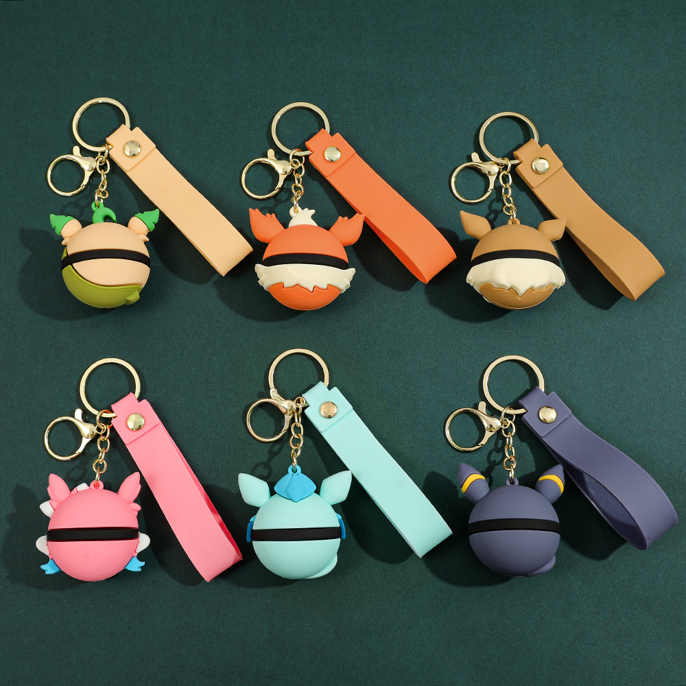 6pcs Pikachu Cartoon Keychain  - Pokeball Cosplay Prop 评论和价格